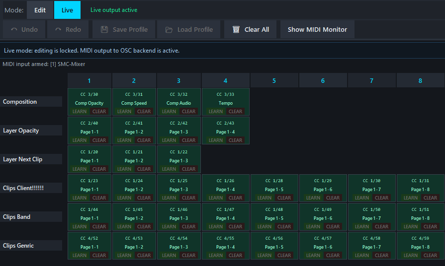 Live Bridge mapping workflow view