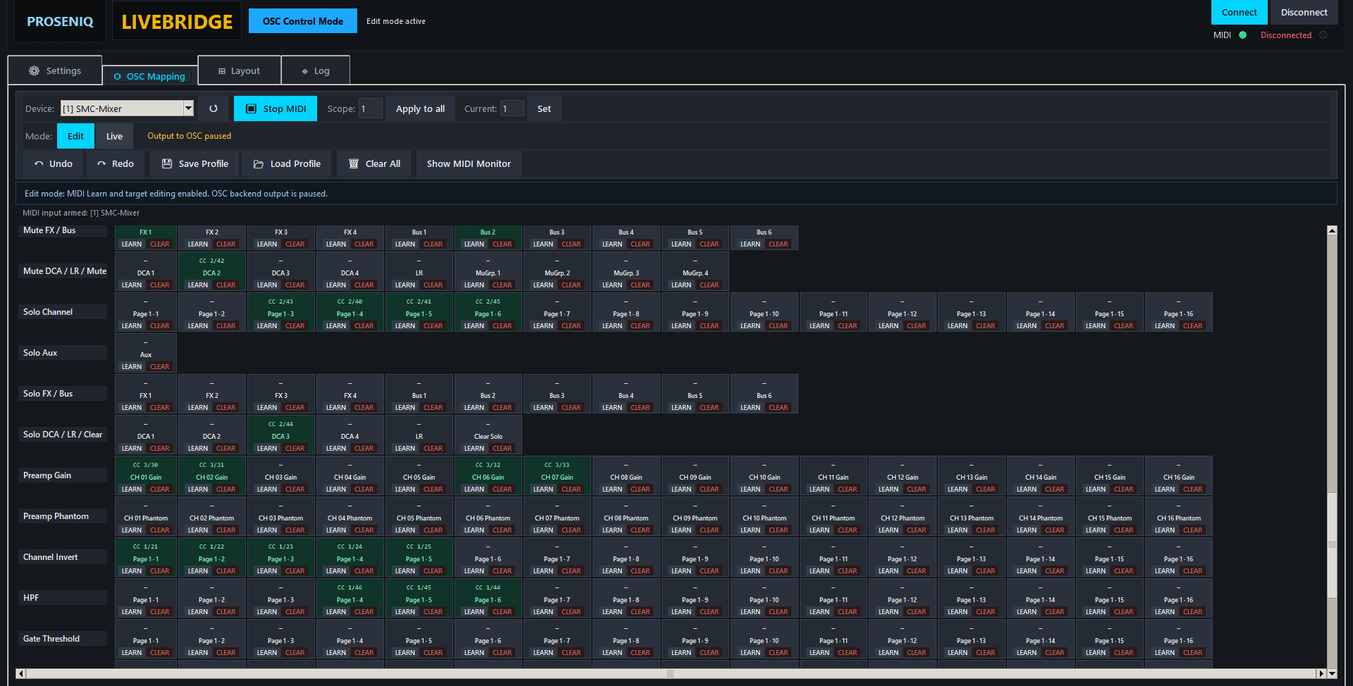 Live Bridge full interface overview